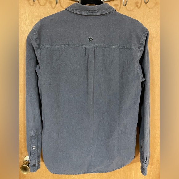 PRANA -Men's Shirt Gray 100% organic cotton long sleeve button front collar - Picture 2 of 5